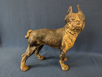 Large Antique Cast Iron Boston Terrier Door Stop