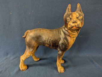 Large Antique Cast Iron Boston Terrier Door Stop #2