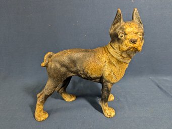 Large Antique Cast Iron Boston Terrier Door Stop #3