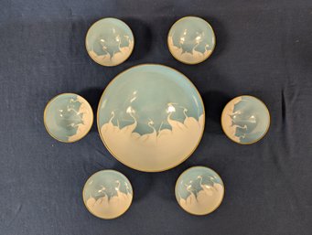 Hand Painted Nippon Set With Cranes