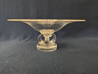 Signed Large Stueben Crystal Footed Bowl