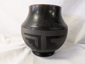 Signed C Lucano Black Mexican Pottery