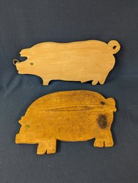 2 Cutting Boards In Cut Out Pig Shapes