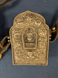 Tibetan Gau Box With Auspicious Symbols (Travel Shrine)