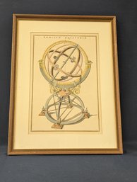 Antique Scientific Hand Colored Engraving Of An Armilla