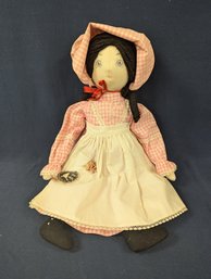 Hand Made Goose Hollow Doll In Pink Gingham