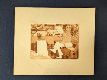 Connecticut Artist Maryellen Shafer Print Scene On The Lake