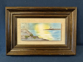 Enamel On Copper Seascape Painting Signed 'Terri'