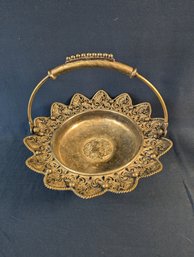 Antique Decorative Silverplate Footed Bowl / Bridal Basket