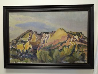 Signed Lewis Rubenstein New York Artist Oil On Canvas 'Arizona' Landscape Painting