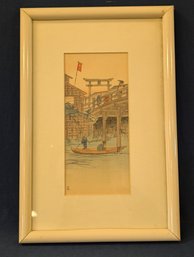 Japanese Artist Shoda Koho (1871-1946) Woodblack Pillar Print