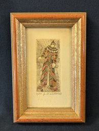 *Need Size* Signed 2/50 Gloria Perry Walter Etching 'Clown 1'