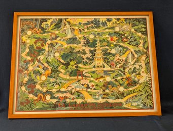 Antique Le Labyrinthe Mysterieux Ou Le Tresor Defendu Game Board Circa 1900 Framed