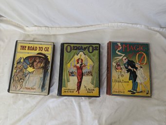 Set Of 3 Vintage Frank Baum Oz Books