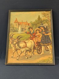 Circa 1900s Printed In Germany Lithograph 'The Outing'