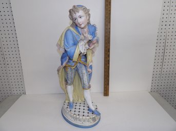 24' Paris Biscut Figure Mid 19th Century Man In 18th Century Garb