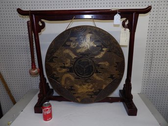 Chinese Bronze And Lacquered Wood Gong Ca 1950