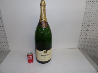 Magnum French Champaign Display Bottle In Green Glass Tattinger 26 1/2'