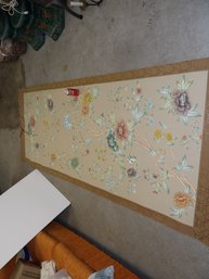 Large Handpainted Japanese Scroll Mounted On Canvas 100' X 41'