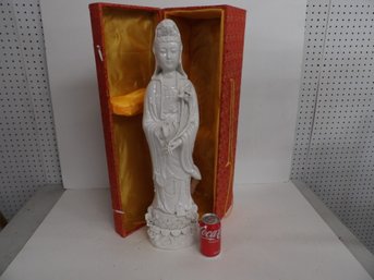 Fine Quality Blanc De Chine Quon Yin In Porcelain In Original Box