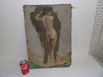 Oil Nude Study On Artist Board