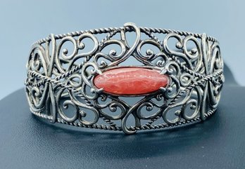 Carolyn Pollack Relios - Sterling Silver Rhodochrosite Cuff Bracelet