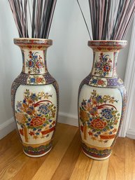 Pair Of Porcelain Vases 23'H