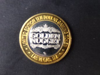 10 Dollar Golden Nugget Gaming Token .999 Pure Silver