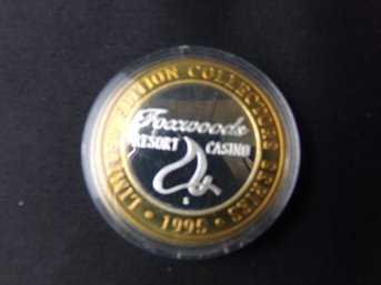 Foxwoods Limited Edition Collectors Series Gaming Token .999 Pure Silver In Plastic Holder