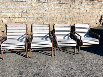 Rubber Strapped Patio Arm Chairs