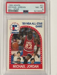 1989 NBA Hoops Michael Jordan All Star Game Card #21      PSA 8
