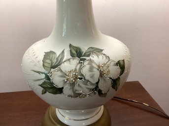 Vintage Floral Ceramic Table Lamp Works