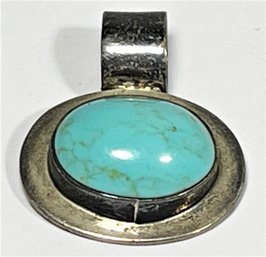 Mexican Sterling Silver Turquoise Pendant