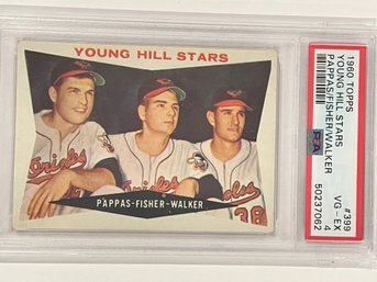 1960 Topps Young Hill Stars Pappas / Fisher / Walker Card #399     PSA 4