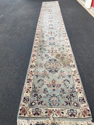 Hand Made Rug Runner , 18 Feet 8 Inches By 2 Feet 7 Inches, Needs Cleaning