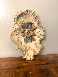 Antique Floral Wall Plaque- Some Chips