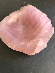 Semi Polished Rose Quartz Bowl, 6 LB 4 Oz, 7 Inch By 7 Inch