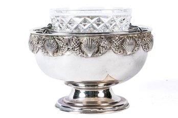 Silver Plated And Glass Caviar Dish