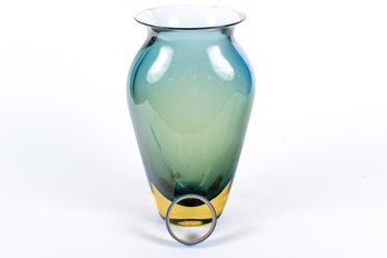 Stunning 15' Heavy Monumental Tri-Color Glass Vase