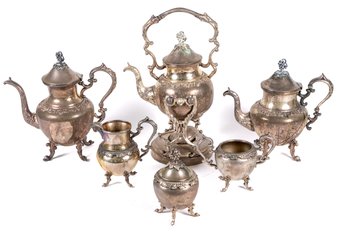 Six Piece Silver On Copper Tea And Coffee Set