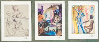 Suite Of Six After Salvador Dali Lithographic Prints On Paper