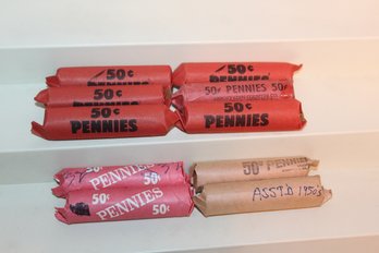 10 Rolls Of Wheat Pennies Assorted