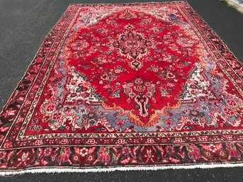 Hamadan Hand Knotted Persian Rug, 6 Feet 5 Inch By 9 Feet 7 Inch