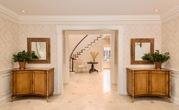 Over 40' Of White Wainscoting And Crown Molding - Entry Hall