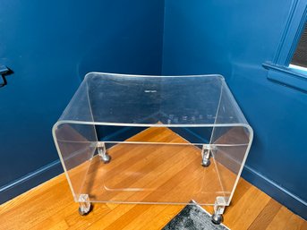 Lucite Cart On Wheels