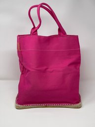 Saldarini Como Italy Espadrille Fuchsia Canvas Tote