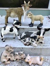 Set Of 6 Large Farm Friends Statues