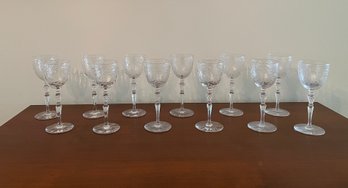 Beautiful Set Of Crystal Stemware Wine Glasses