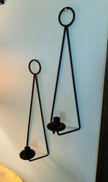 Pair Of Iron Wall Candle Holders