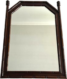 Bamboo Style Wood Wall Mirror